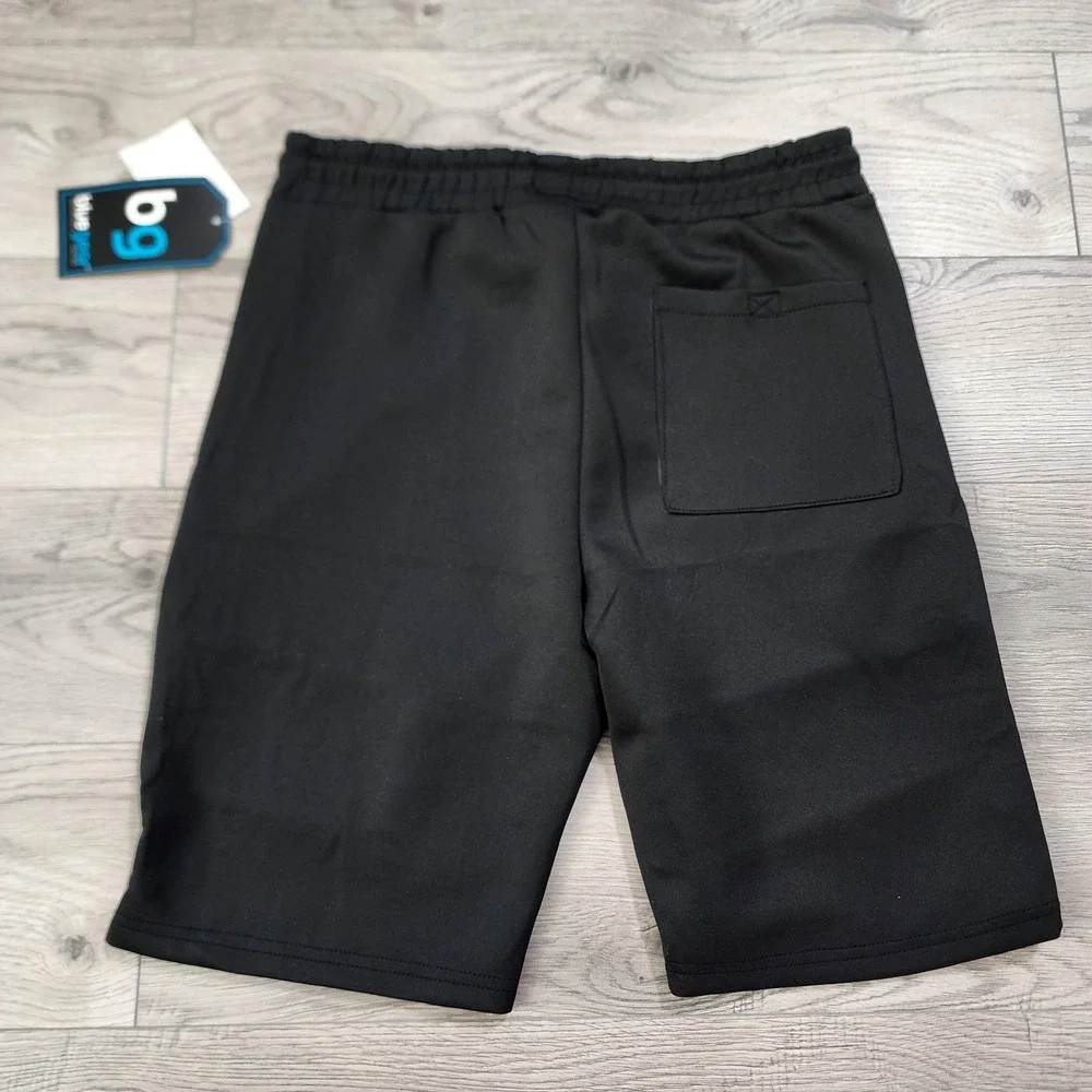 Blue Gear Athletic Sweat Shorts Men M Black White Charcoal Drawstring Cotton NWT